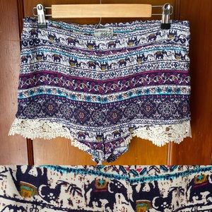 Elephant Print Shorts